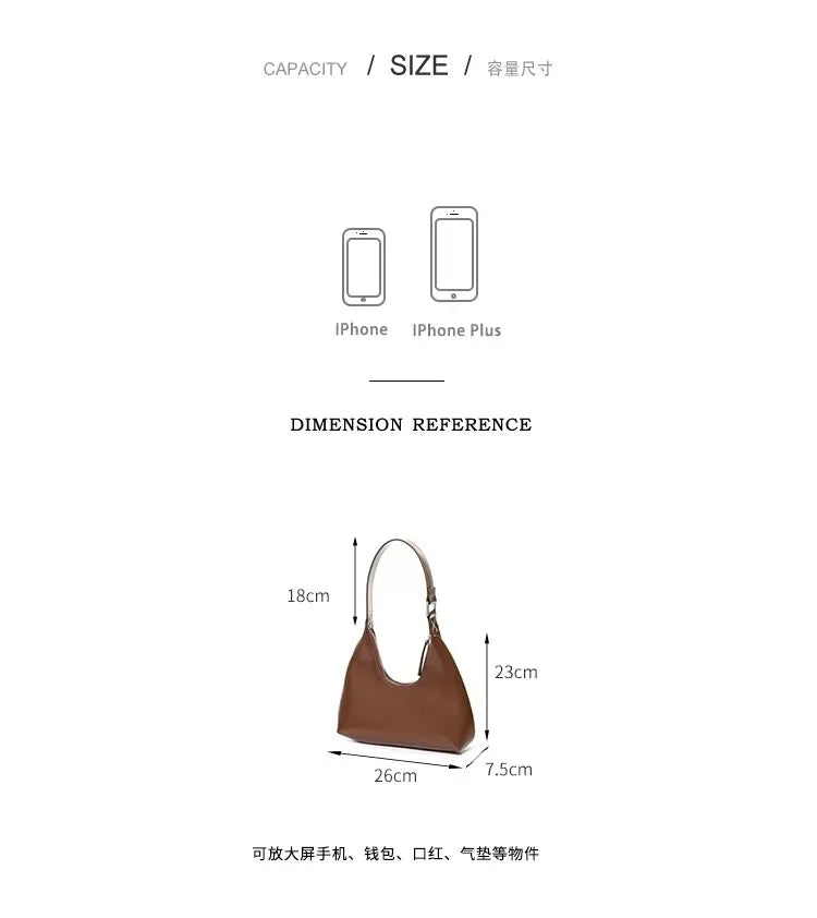 Elegant and sophisticated half-moon shaped handbags.